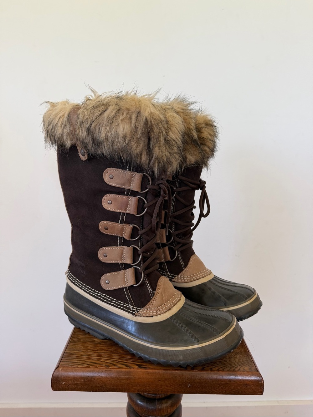 Women's Sorel Joan of Arctic Boots Size 11 Faux Fur Brown
